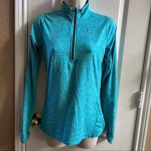 Nike element running half zip pullover women XS extra small blue green